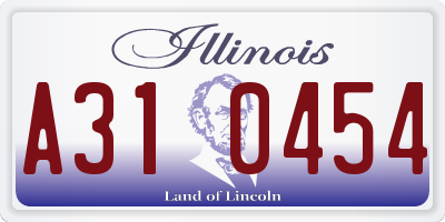 IL license plate A310454