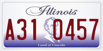IL license plate A310457