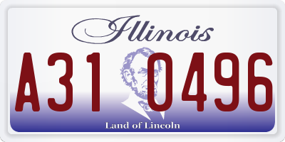 IL license plate A310496