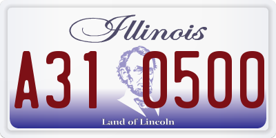 IL license plate A310500