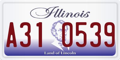 IL license plate A310539