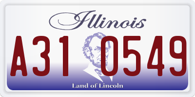 IL license plate A310549