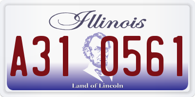 IL license plate A310561