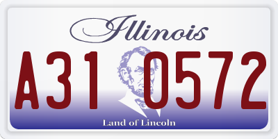 IL license plate A310572