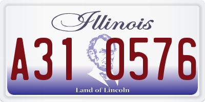 IL license plate A310576