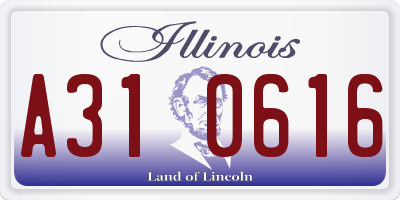 IL license plate A310616