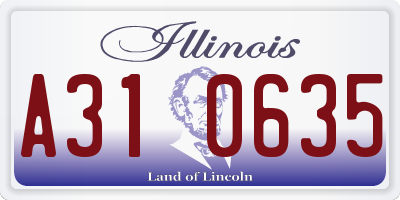 IL license plate A310635