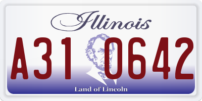 IL license plate A310642