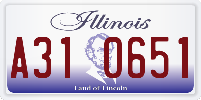 IL license plate A310651