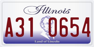 IL license plate A310654