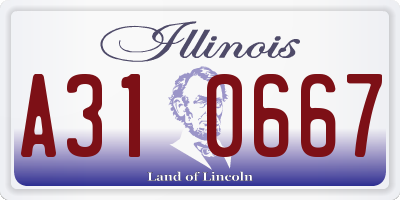 IL license plate A310667