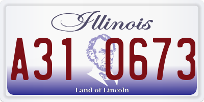 IL license plate A310673