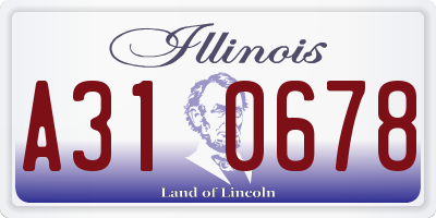 IL license plate A310678