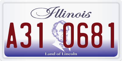 IL license plate A310681