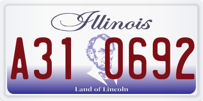 IL license plate A310692