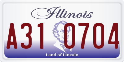 IL license plate A310704