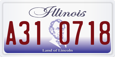 IL license plate A310718