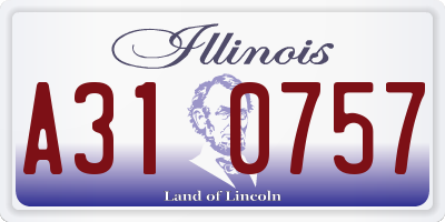 IL license plate A310757