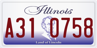 IL license plate A310758