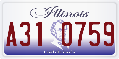 IL license plate A310759