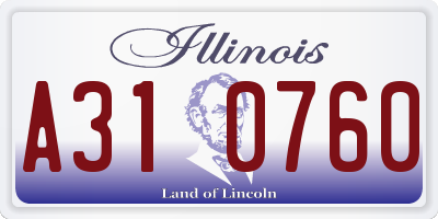 IL license plate A310760