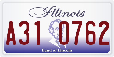 IL license plate A310762