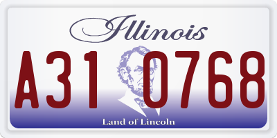 IL license plate A310768