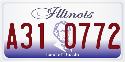 IL license plate A310772