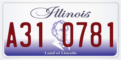 IL license plate A310781
