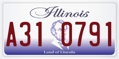 IL license plate A310791