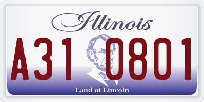 IL license plate A310801