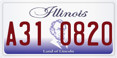 IL license plate A310820