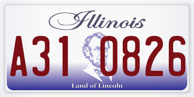 IL license plate A310826