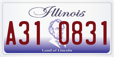 IL license plate A310831