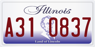 IL license plate A310837