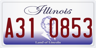 IL license plate A310853