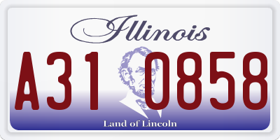 IL license plate A310858