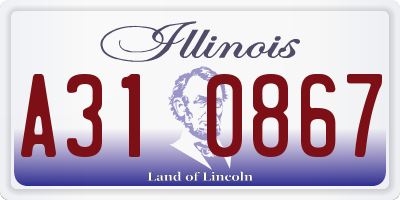 IL license plate A310867