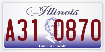 IL license plate A310870