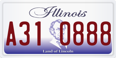 IL license plate A310888