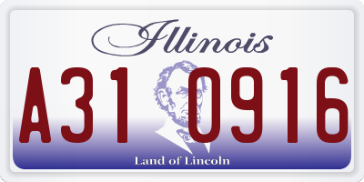 IL license plate A310916