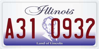 IL license plate A310932