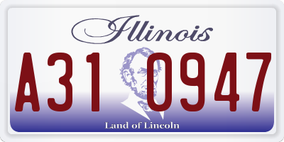 IL license plate A310947