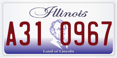 IL license plate A310967