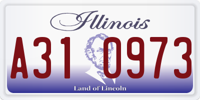 IL license plate A310973