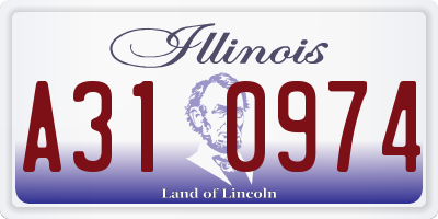 IL license plate A310974