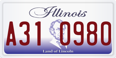 IL license plate A310980