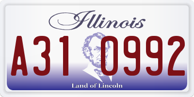 IL license plate A310992
