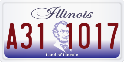 IL license plate A311017