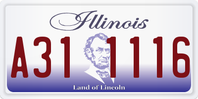 IL license plate A311116